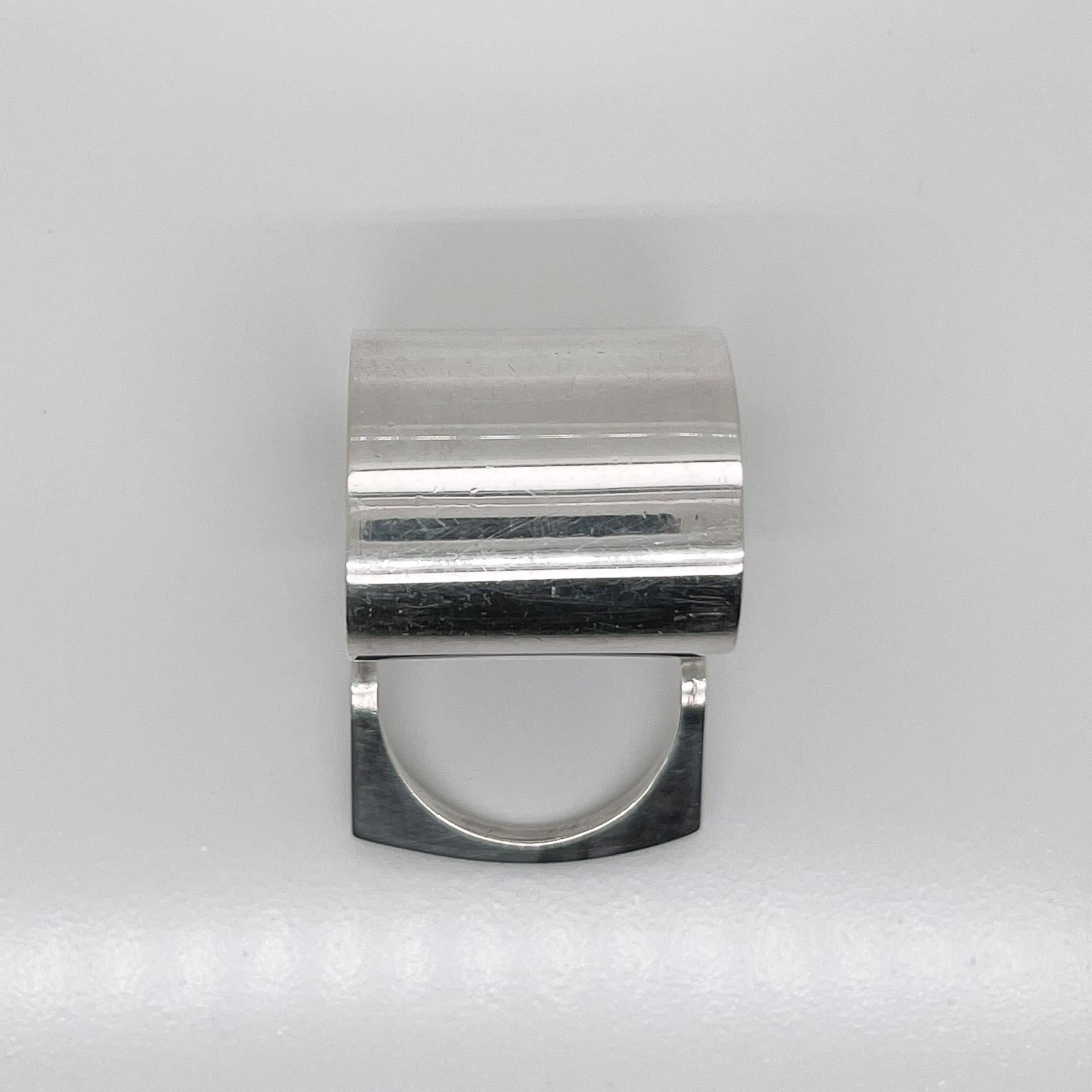 Retro Finnish Modernist Pekka Piekainen Sterling Silver Spiral Ring For Sale 7