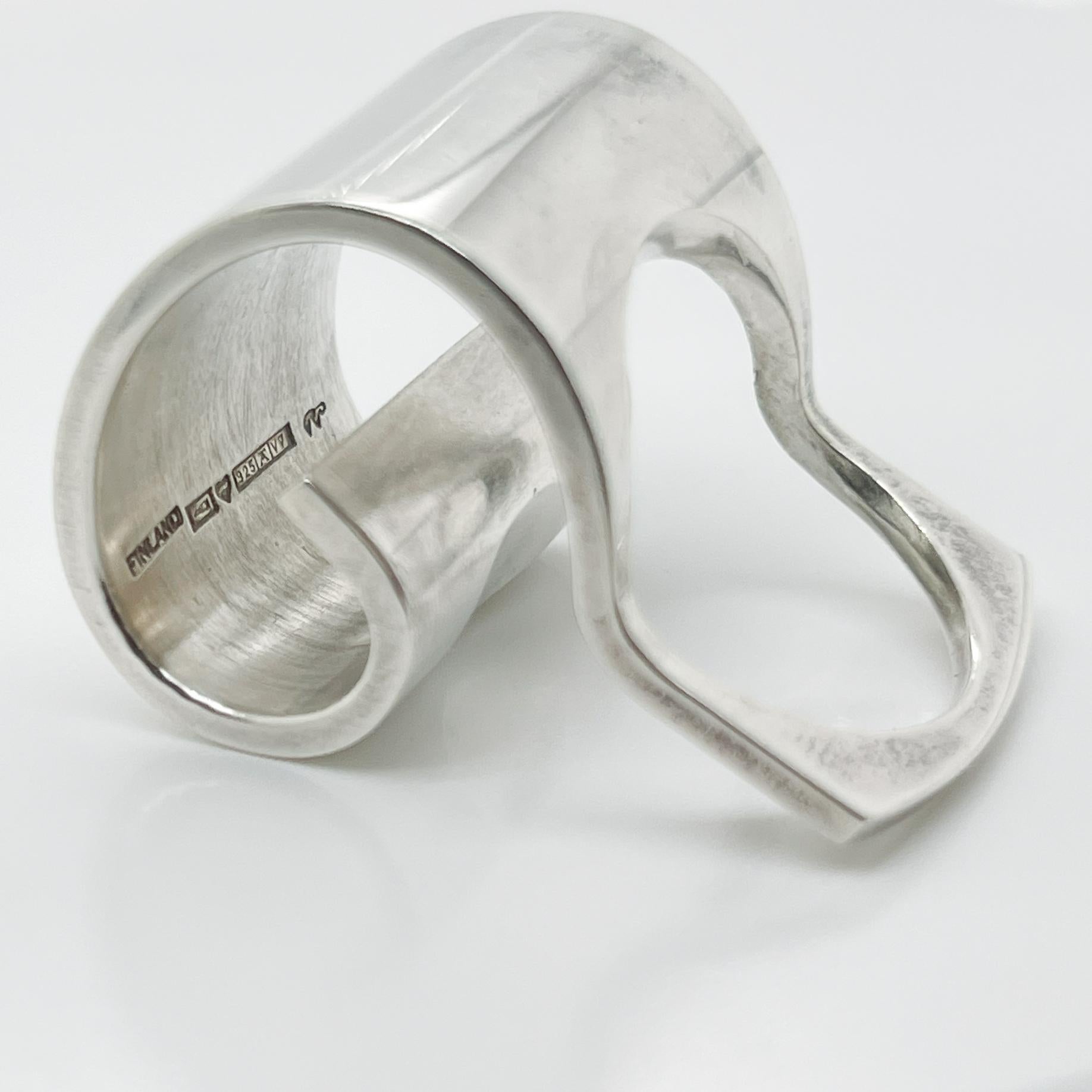 Retro Finnish Modernist Pekka Piekainen Sterling Silver Spiral Ring For Sale 12