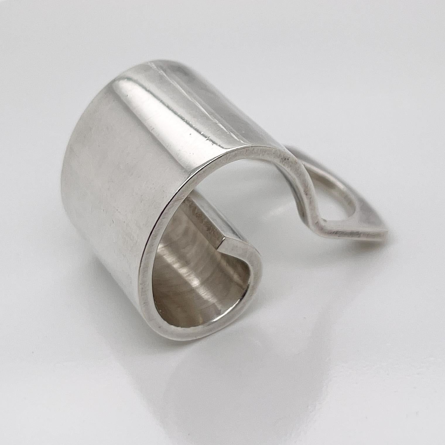 Women's or Men's Retro Finnish Modernist Pekka Piekainen Sterling Silver Spiral Ring For Sale