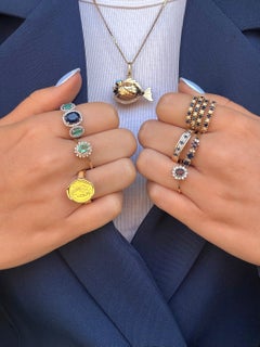 Retro Fish Charm, MidCentury Whimsical Charm Pendant 14K Yellow Gold