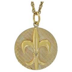 Charm retrò Fleur De Lis in oro