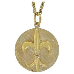 Retro Fleur De Lis Gold Charm