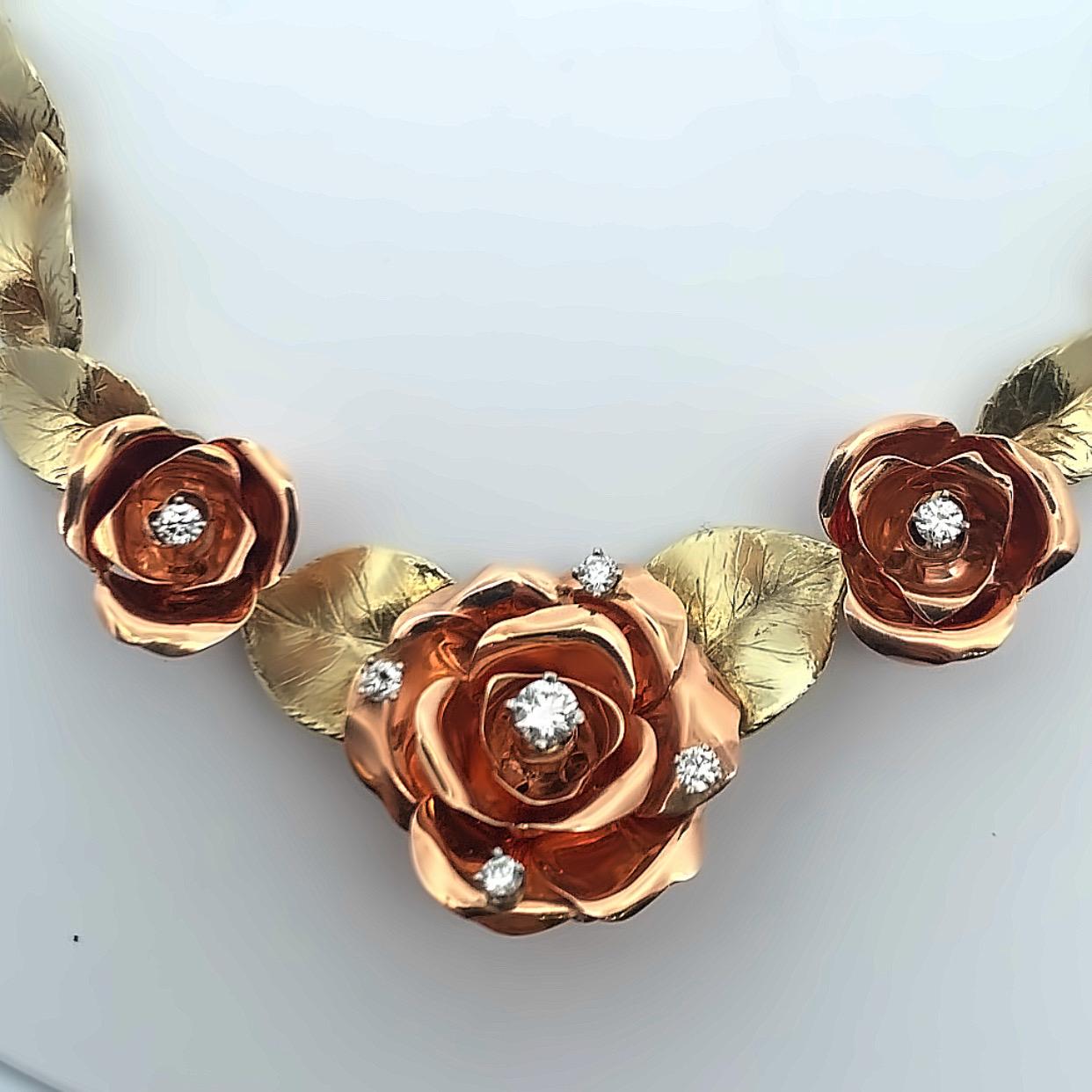 Retro-Blumen-Halskette im Angebot 1