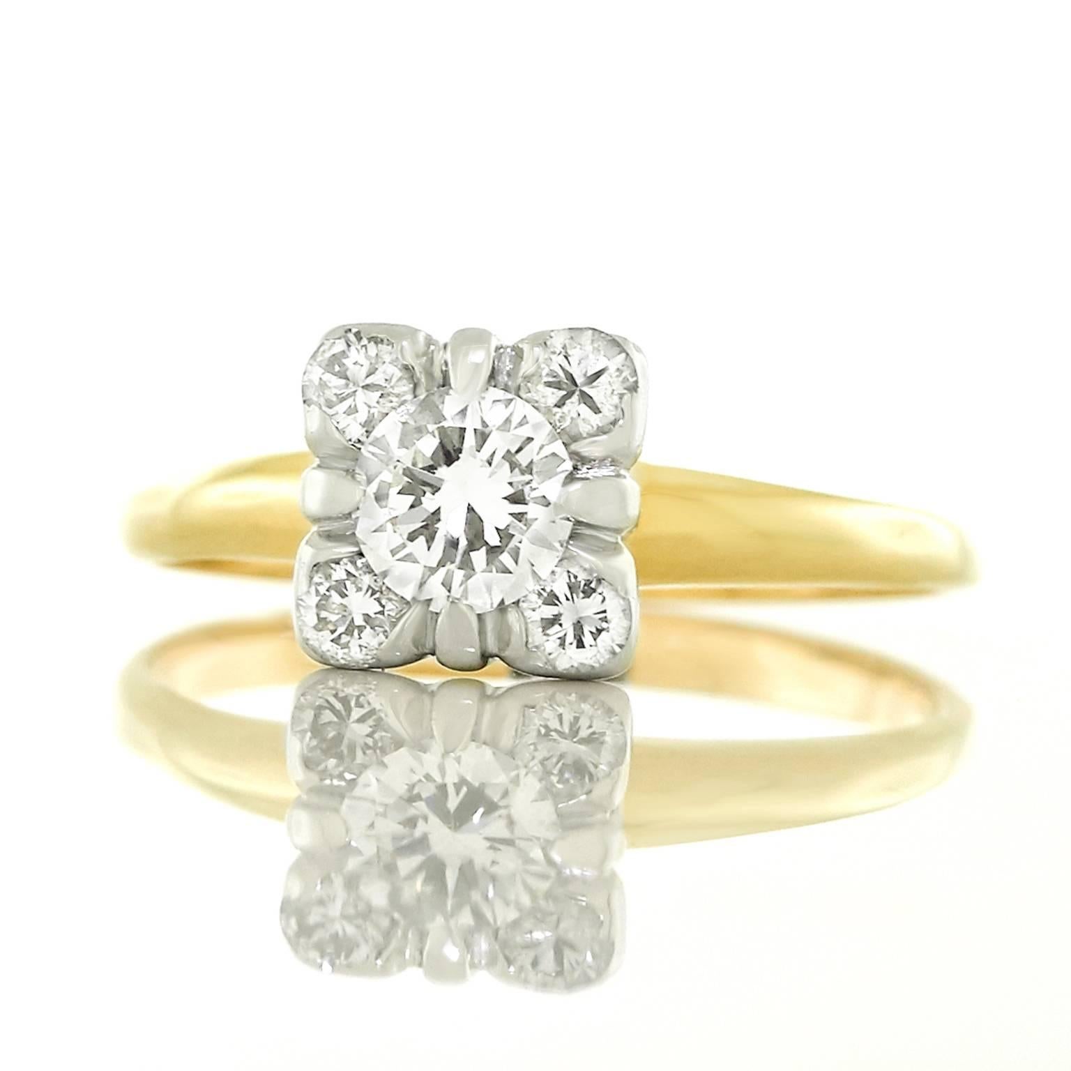 Retro Forties Diamond and Gold Engagement Ring 4