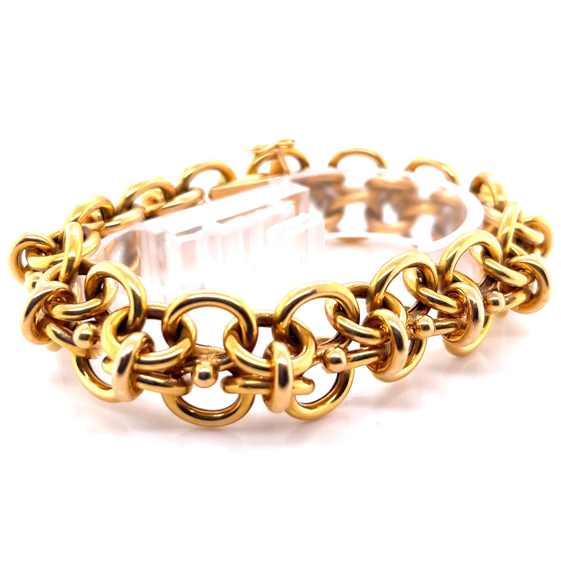 Retro French 18 Karat Gold Bracelet In Excellent Condition In Beverly Hills, CA