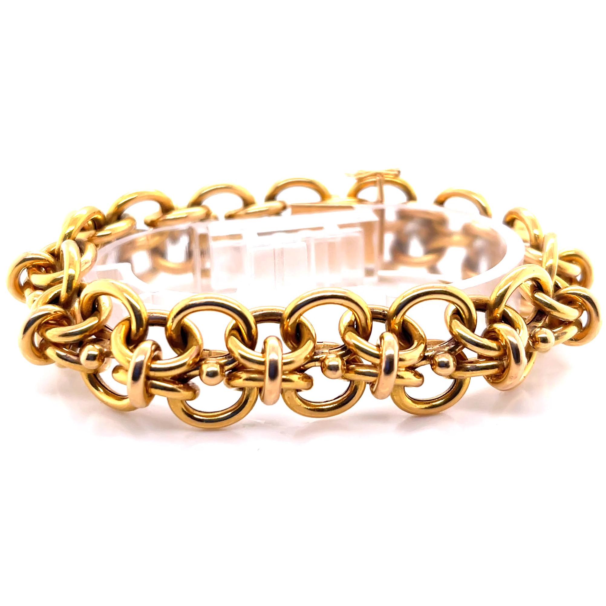 Women's or Men's Retro French 18 Karat Gold Bracelet
