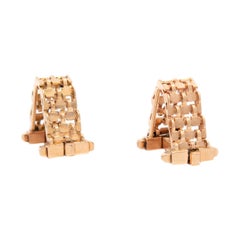 Retro French 18k Tire Track Cufflinks