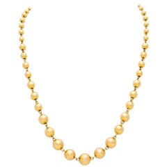 Vintage French 18 Karat Yellow Gold Graduated Ball Chain, circa 1940s