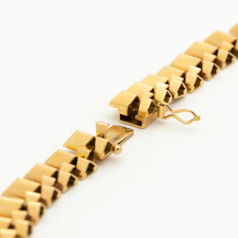 Chaîne collier rétro française en or jaune 18 carats Unisexe en vente