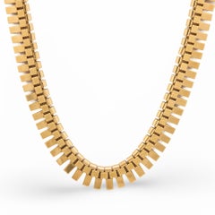 Collier rétro français en or jaune 18k