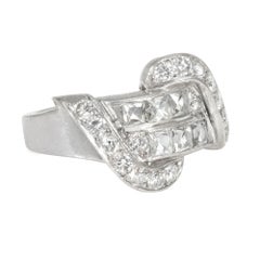 Retro French-cut diamond cocktail ring