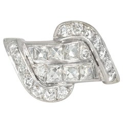 Retro French-cut diamond cocktail ring