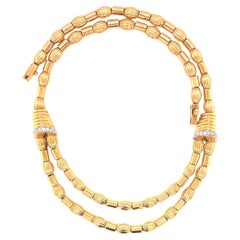 Retro French Diamond 18 Karat Gold Necklace