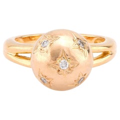 Retro Französischer Constellation-Ring aus 18 Karat Roségold mit Diamanten