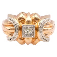 Anello Retro French Diamond in oro rosa 18 carati