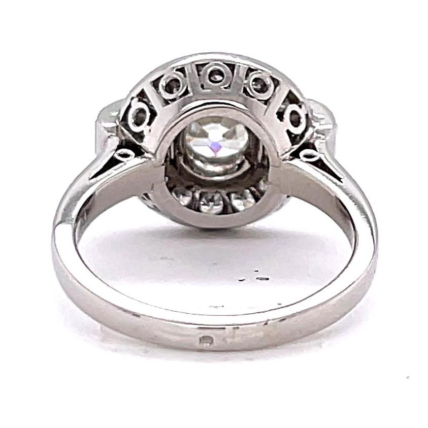 Retro French GIA 1.25 Carat Old Mine Cut Diamond Platinum Engagement Ring 2