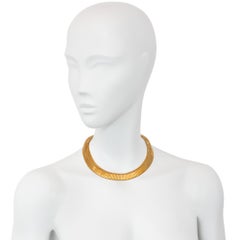 Retro French gold pyramidal tubogas necklace