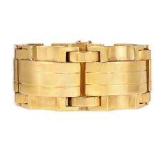 Retro French large scale gold tank bracelet