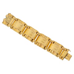Retro French large scale gold tank bracelet