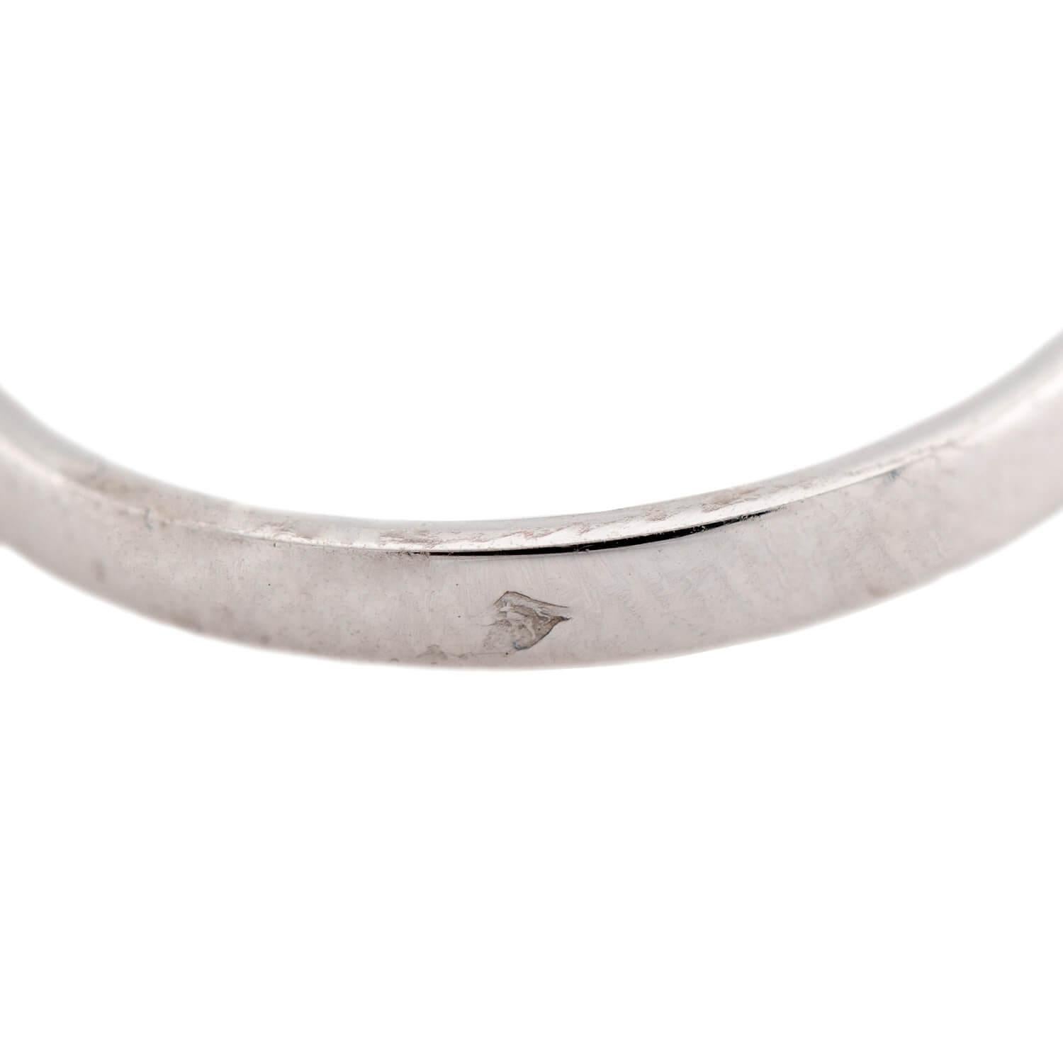 da uomo o donna Anello di fidanzamento francese retrò in platino GIA con diamanti da 2,19 carati in vendita
