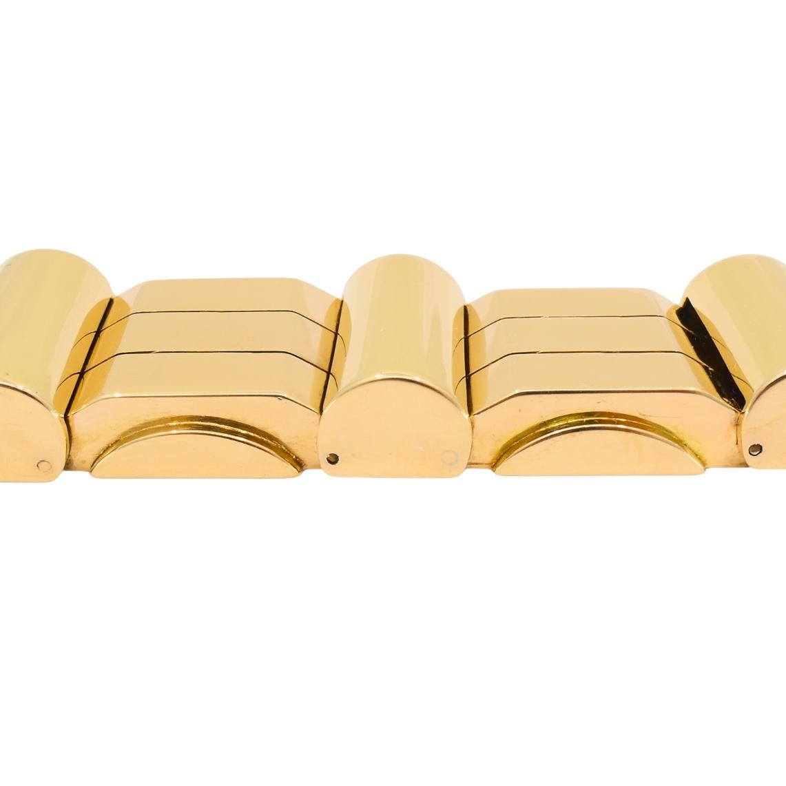 da uomo o donna Bracciale francese retrò con serbatoio in oro giallo rosa 18k in vendita