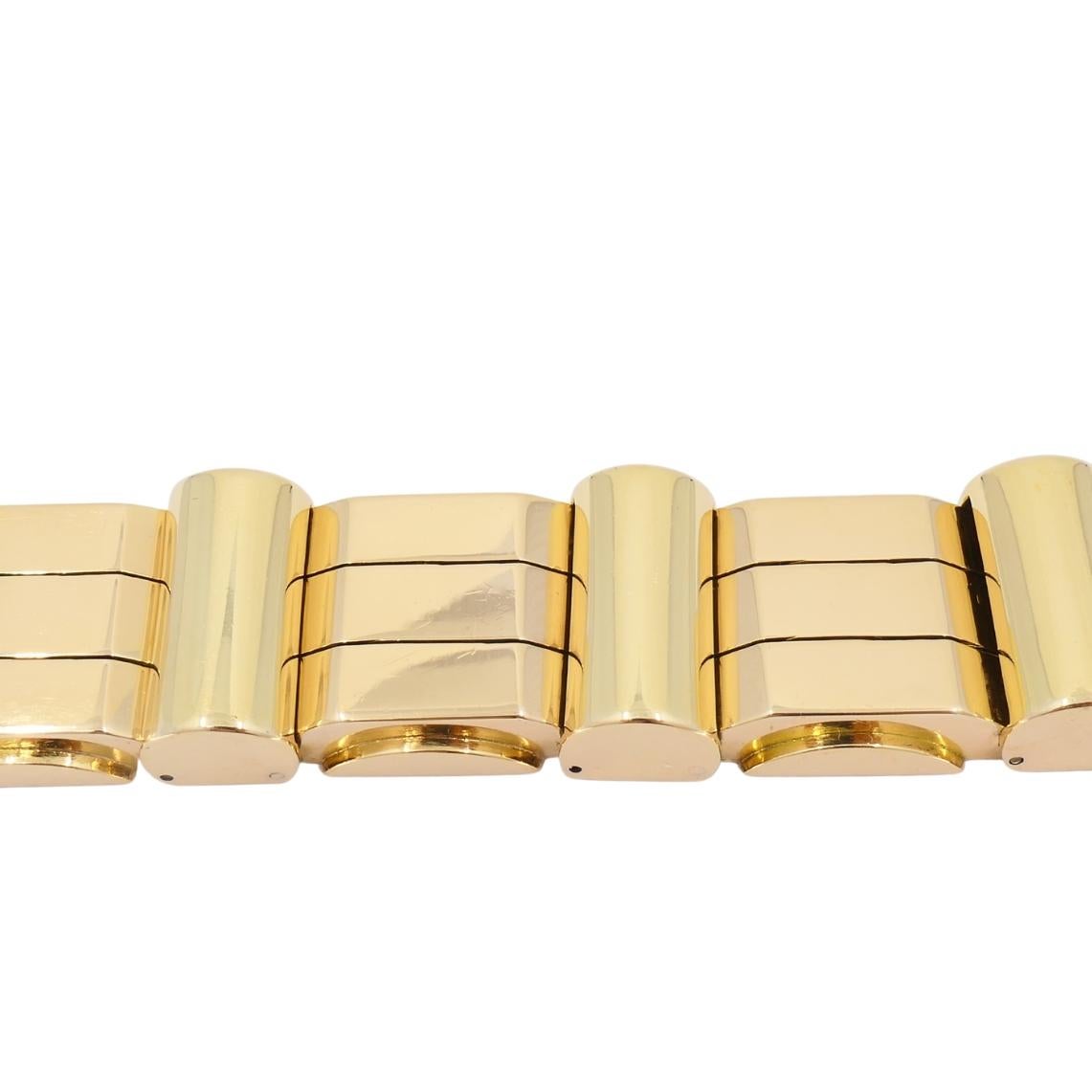 Bracciale francese retrò con serbatoio in oro giallo rosa 18k in vendita 1