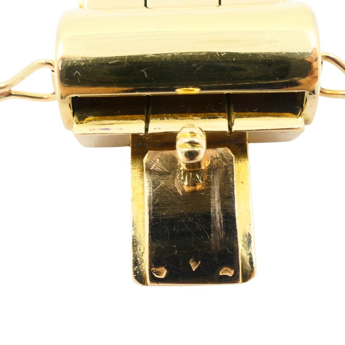 Bracciale francese retrò con serbatoio in oro giallo rosa 18k in vendita 3