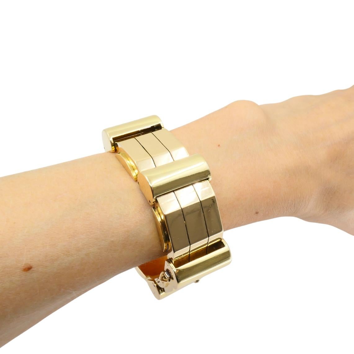 Bracciale francese retrò con serbatoio in oro giallo rosa 18k in vendita 4