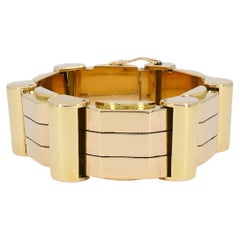 Bracelet Tank français rétro en or rose 18k