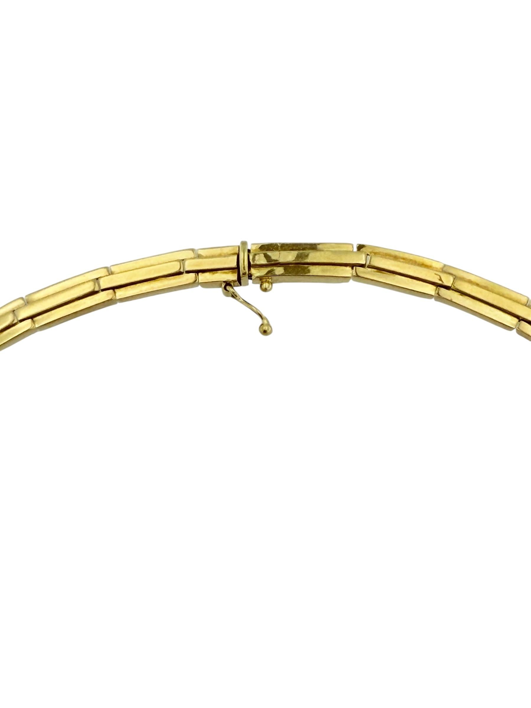 Collana girocollo retrò in oro giallo francese con diamanti e zaffiri naturali in vendita 1