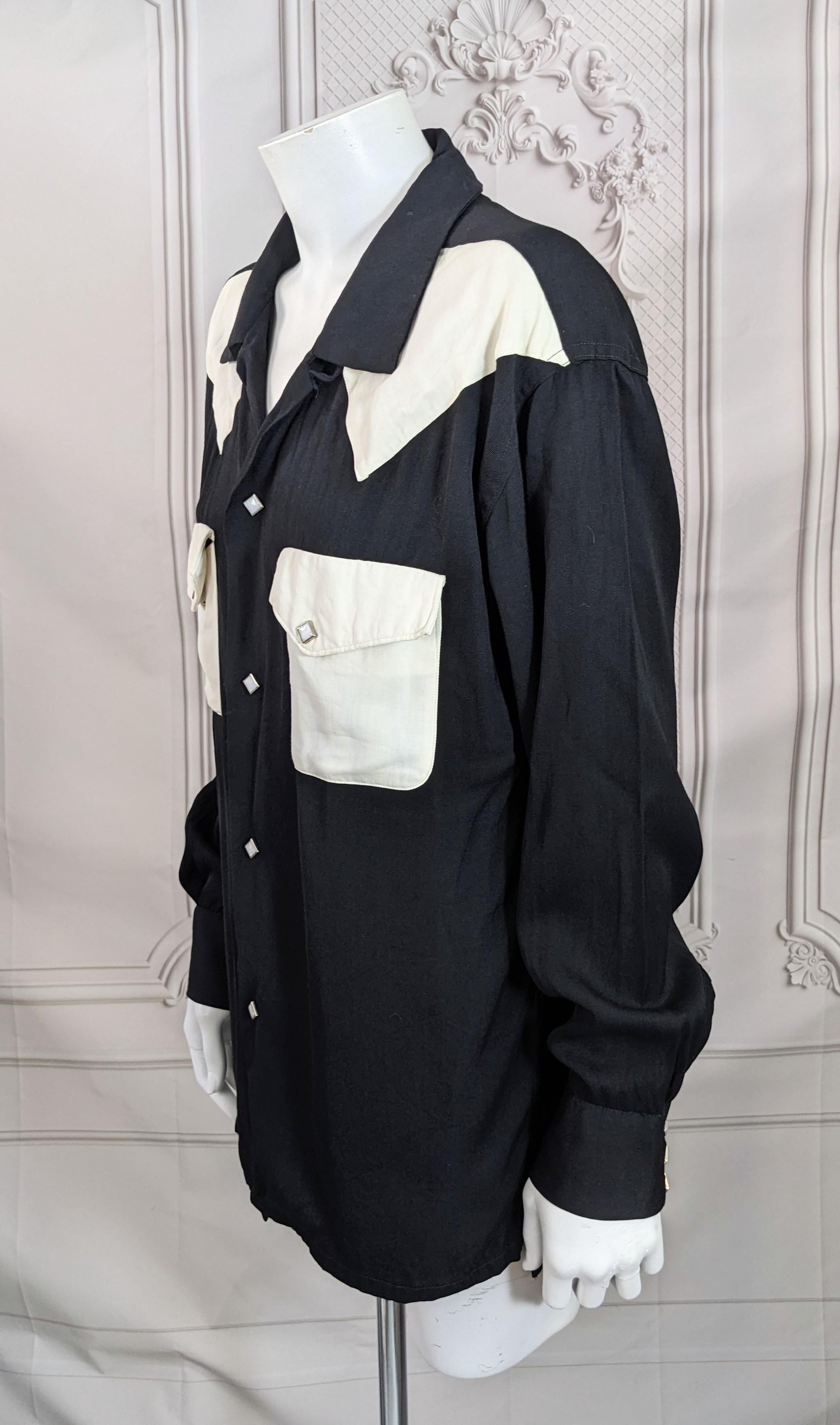 Camicia da cowboy in gabardine retrò In condizioni buone in vendita a New York, NY