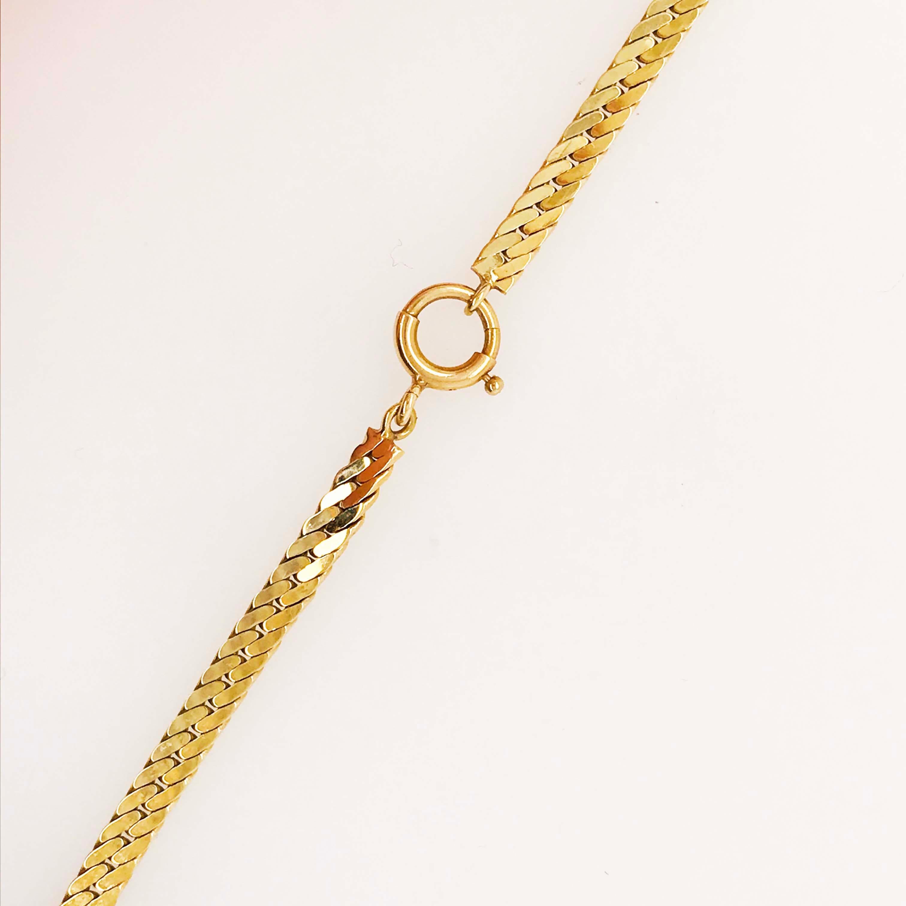  Collier rétro à pendentif coulissant en grenat avec diamants et chaîne à câble plat lourd Pour femmes 