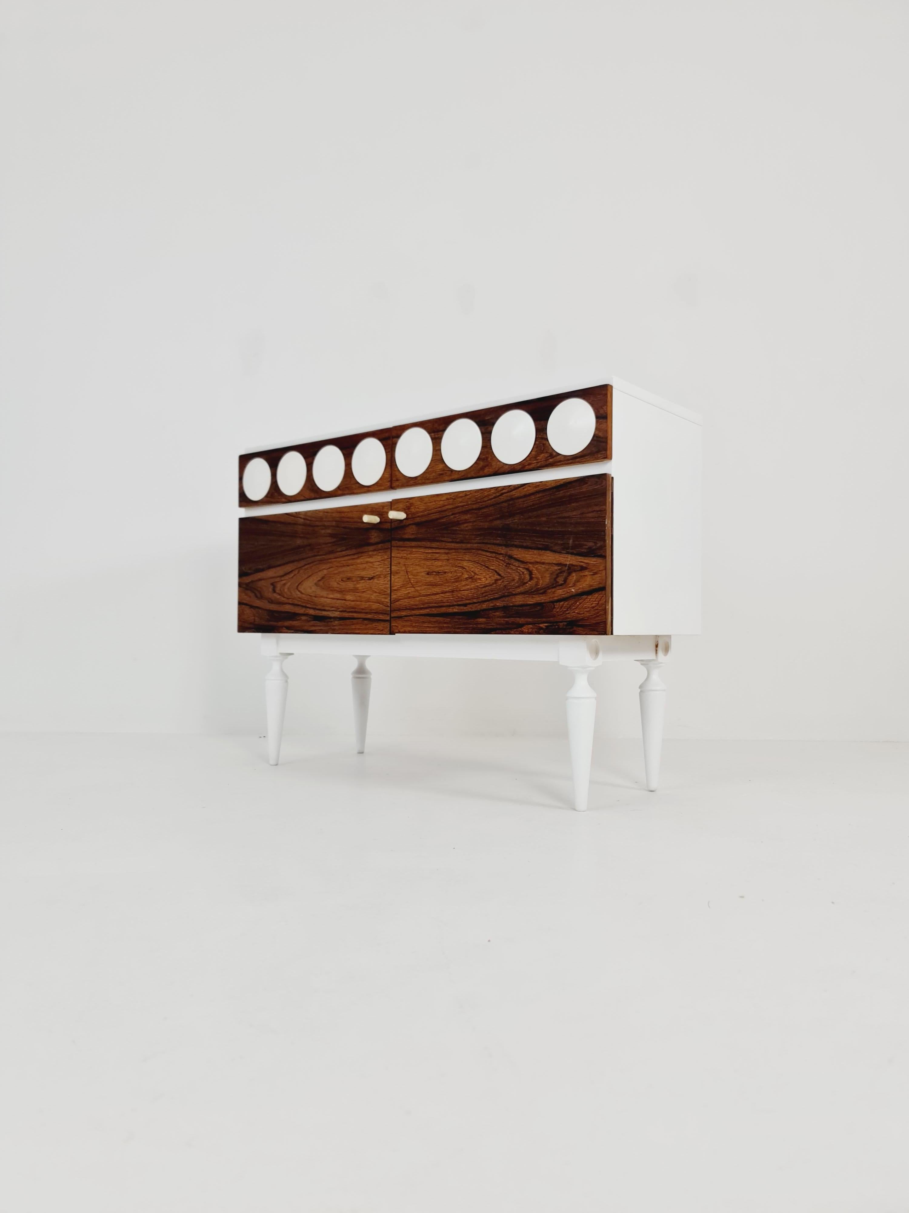 Late 20th Century Retro German Rosewood & white Sideboard, 1970s