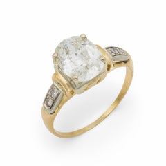 Bague de fiançailles rétro GIA 1,58 carat diamant 14k or jaune