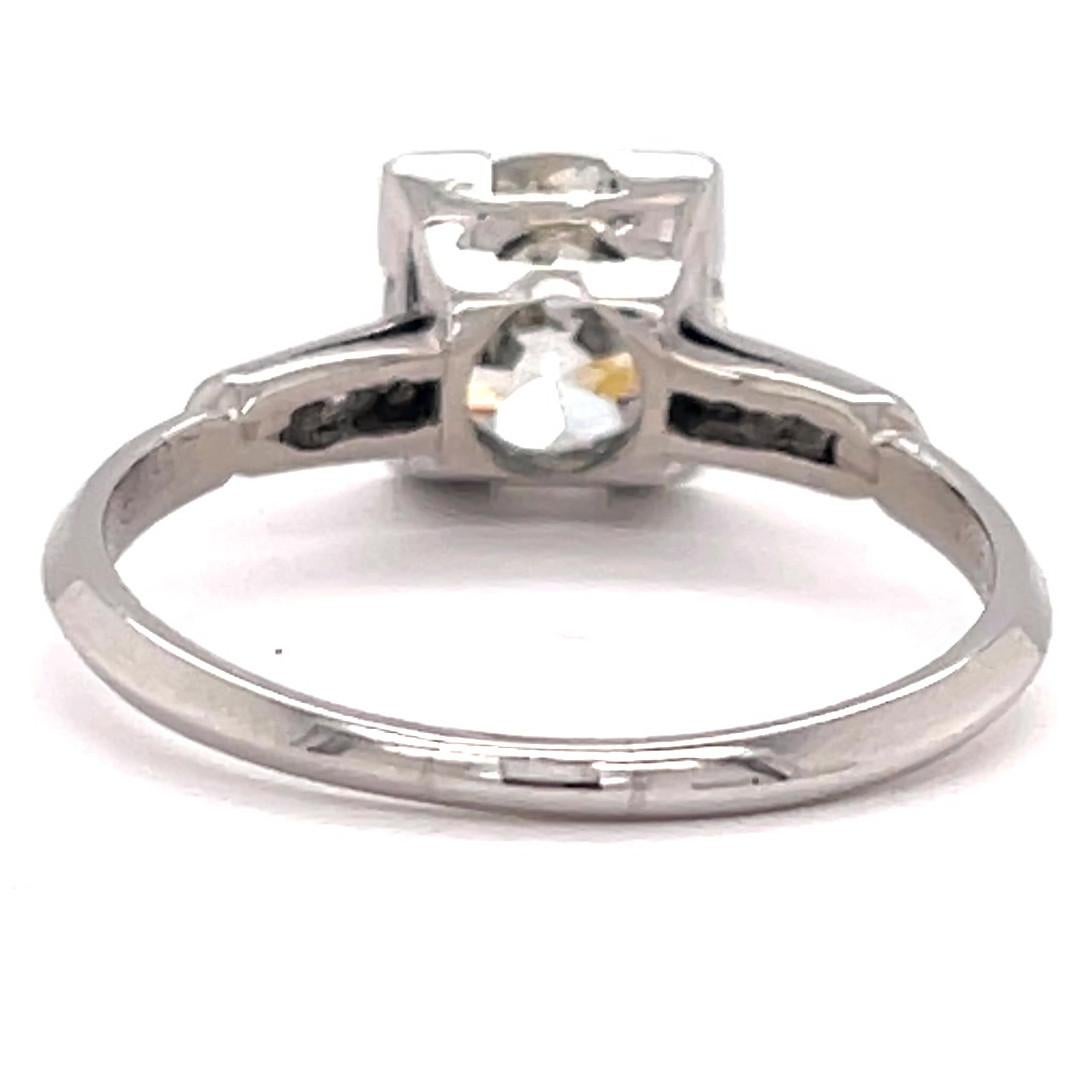 Retro GIA 1.77 Carat Old European Cut Diamond Platinum Engagement Ring 2
