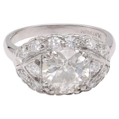 Vintage GIA 2.00 Carat Diamond Platinum Engagement Ring