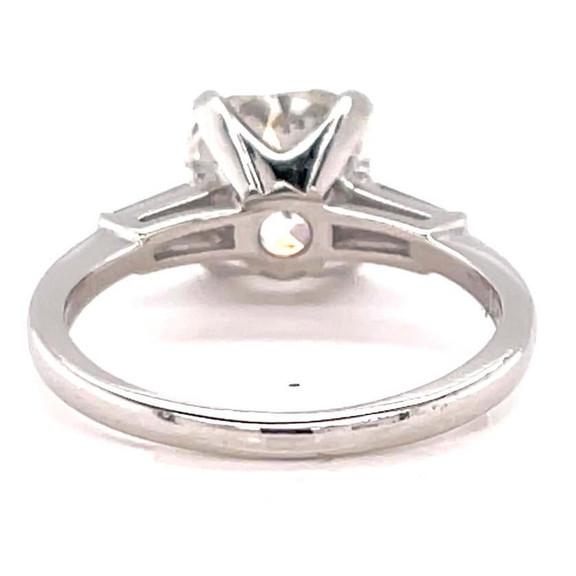 Retro GIA 3.25 Carat Old Mine Cut Diamond Platinum Engagement Ring 2