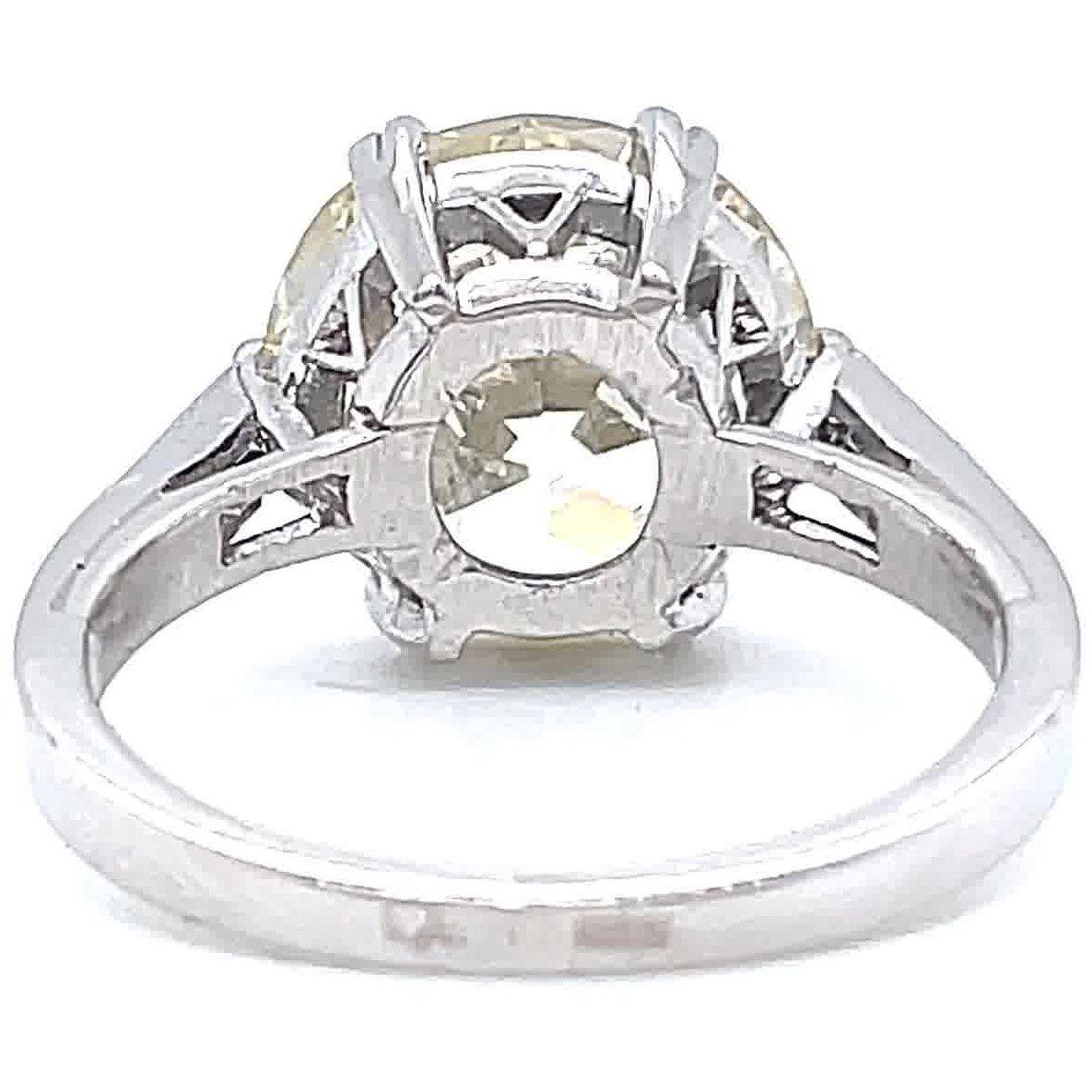 Retro GIA 6.20ct Old European Cut Diamond Engagement Ring Platinum 1