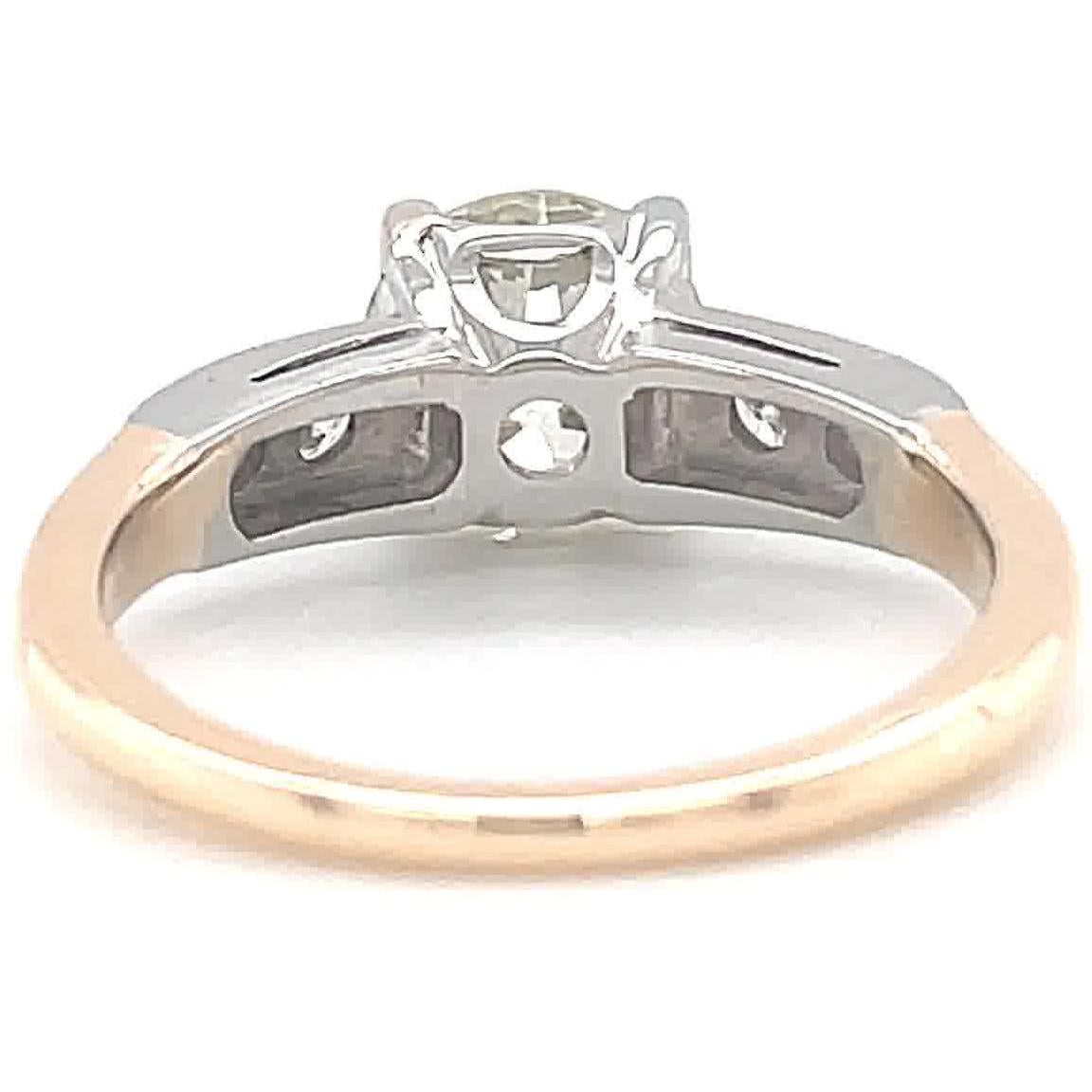 Retro GIA Old European Cut 1.26 Carat Diamond 18 Karat Gold Engagement Ring 1