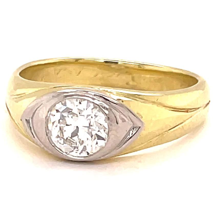 Old European Cut Retro GIA Tiffany & Co. Diamond Gold Solitaire Ring