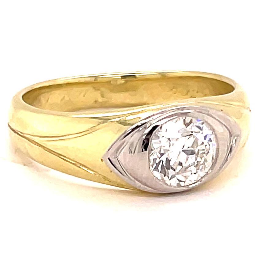 Retro GIA Tiffany & Co. Diamond Gold Solitaire Ring In Excellent Condition In Beverly Hills, CA