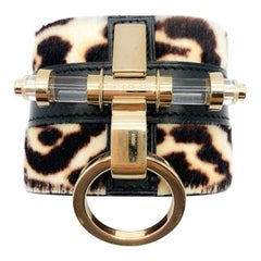 Retro Givenchy Gold Animal Print Obsedia Statement Cuff 2000S