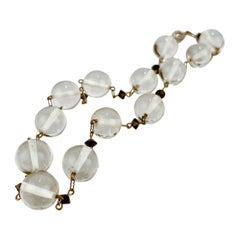 Collar gargantilla retro de cuentas de vidrio y plata de ley