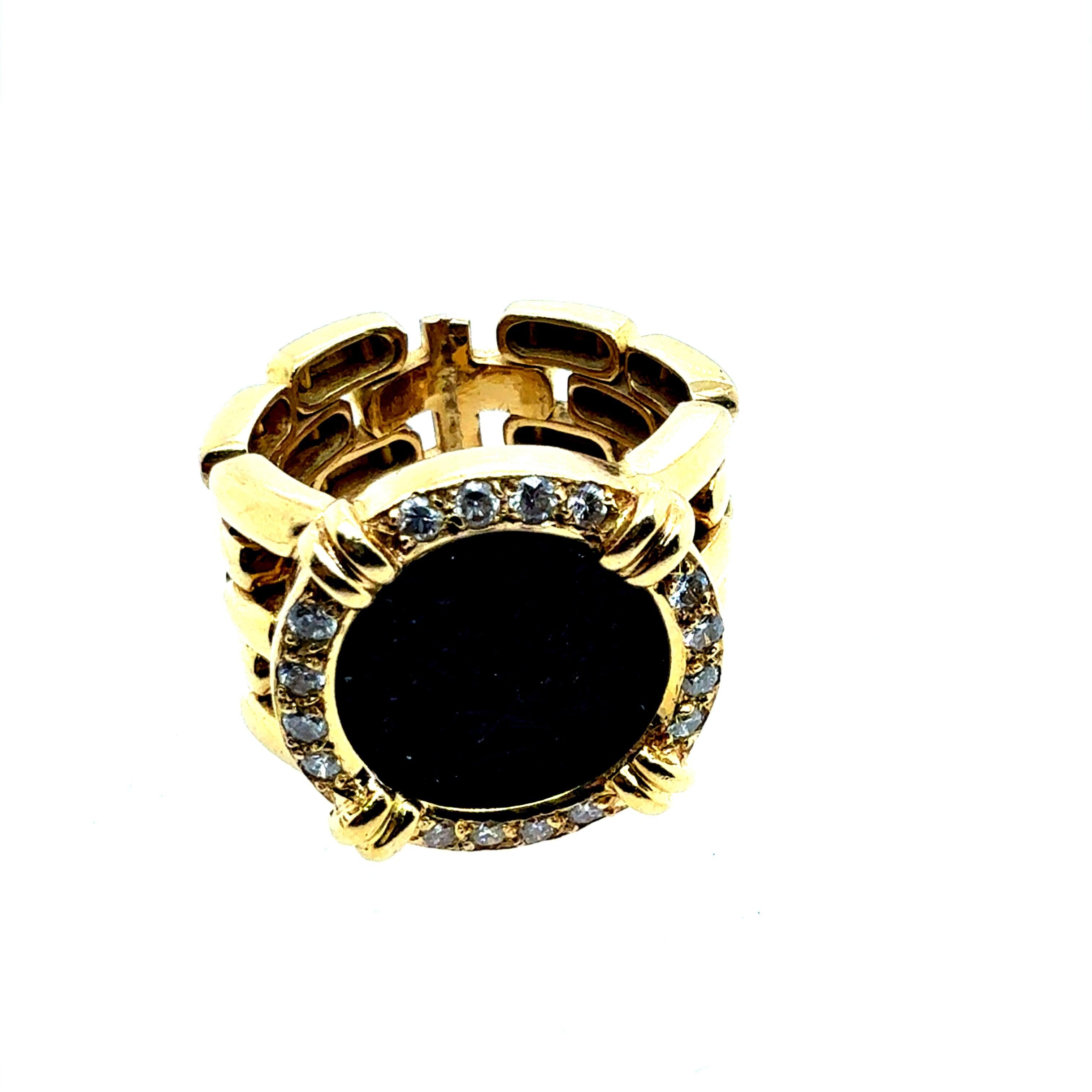 Anello flessibile in oro retrò con diamante naturale da 0,5 carati e moneta antica in vendita 2
