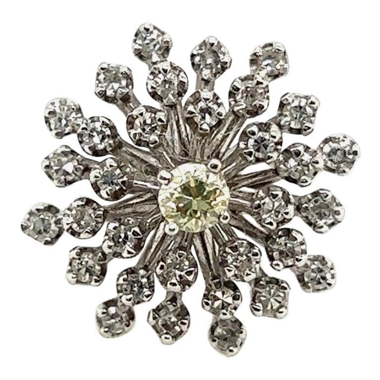 Bague cocktail rétro en or 0,75 carat avec diamants naturels ronds taille unique, c. 1950
