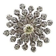 Bague cocktail rétro en or 0,75 carat avec diamants naturels ronds taille unique, c. 1950