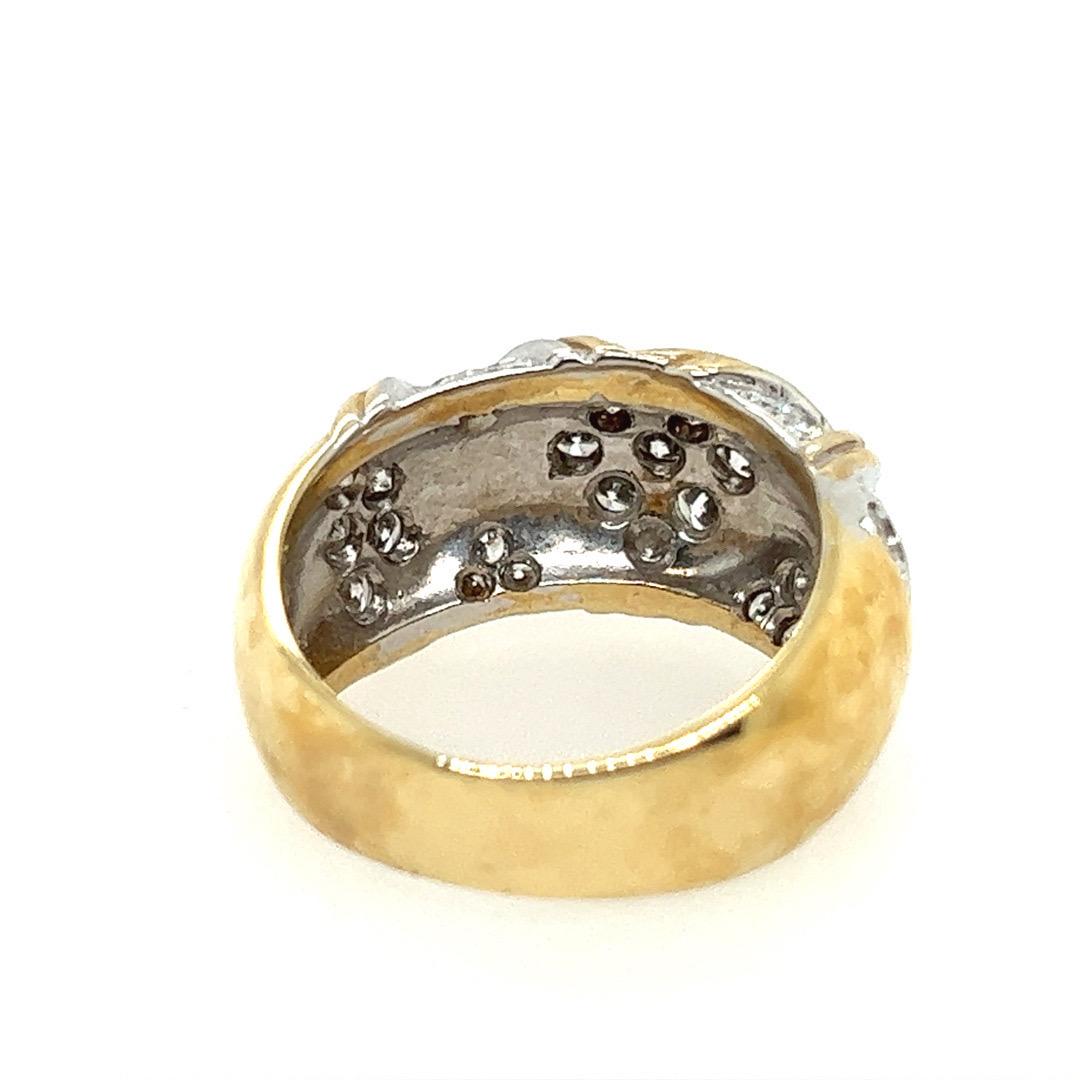 Retro Gold 1 Karat natürlicher farbloser runder Diamantring im Zustand „Gut“ im Angebot in Los Angeles, CA