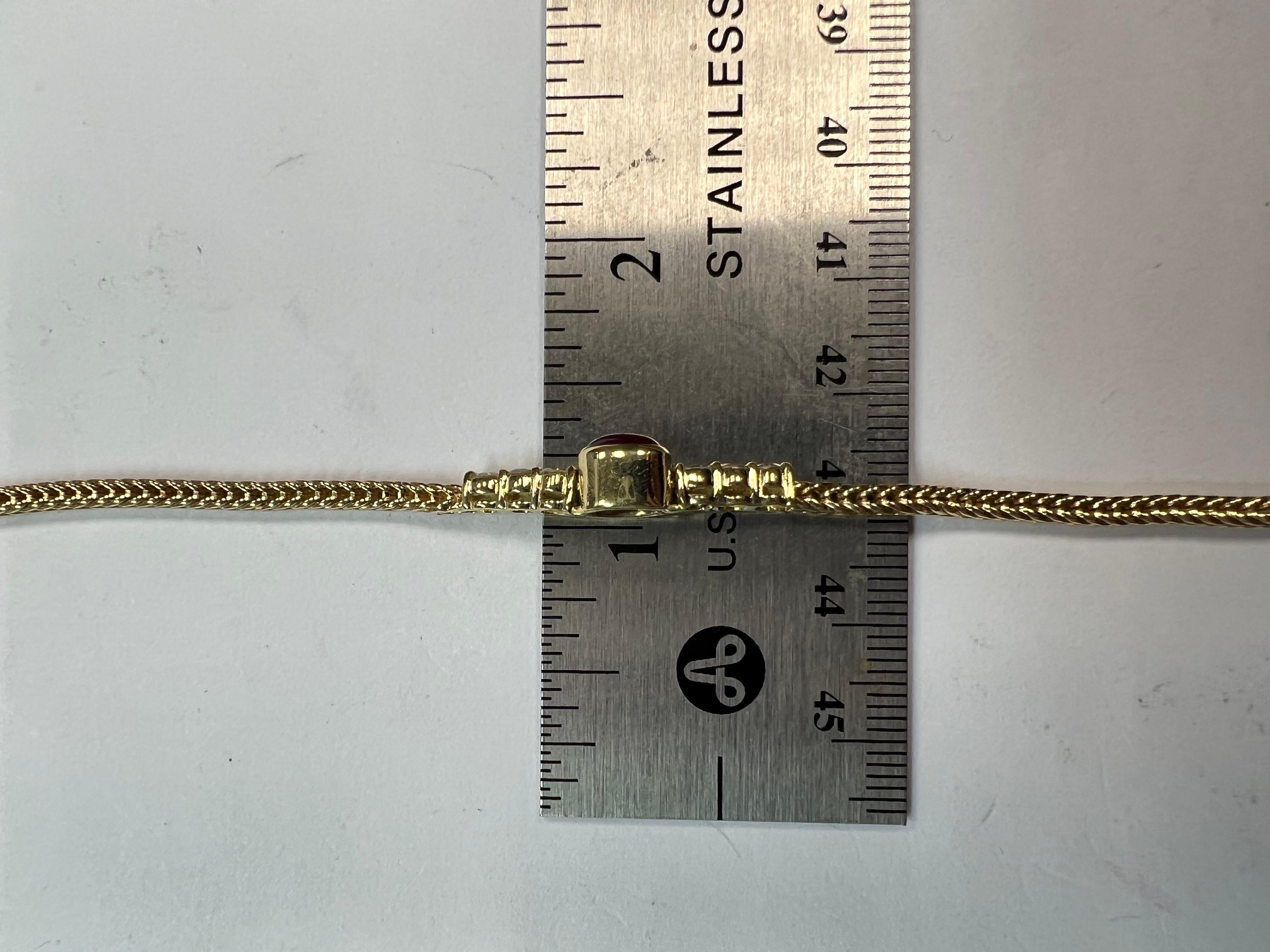 Retro Gold-Cabochon-Armband, 1 Karat natürlicher Diamant und roter Rubin, um 1970 im Angebot 5