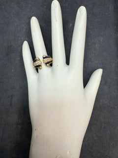 Retro Gold 1.25 Carat Natural Diamond Ruby & Sapphire Ring Circa 1970