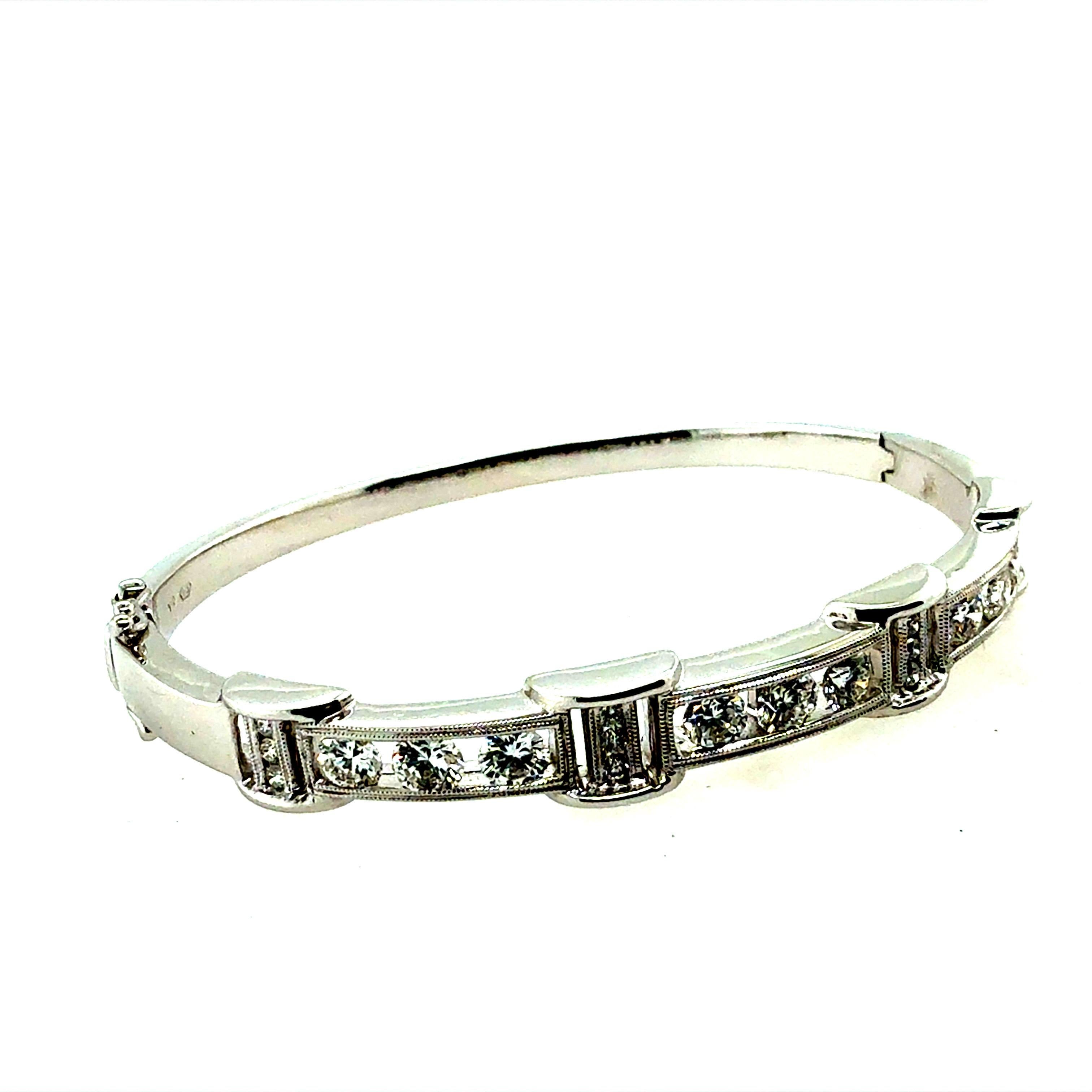 Taglio rotondo Bracciale retrò in oro con diamanti naturali da 1,8 carati CIRCA 1990 in vendita